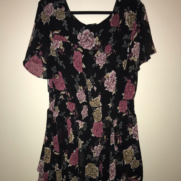 Floral Cinched Waist Dress - Picture 2 of 4